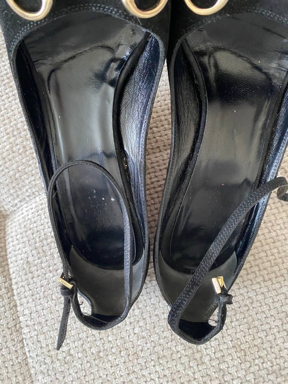 Gucci Black Suede Horsebit Wedge Espadrille Platform Sandals - Picture 14 of 16